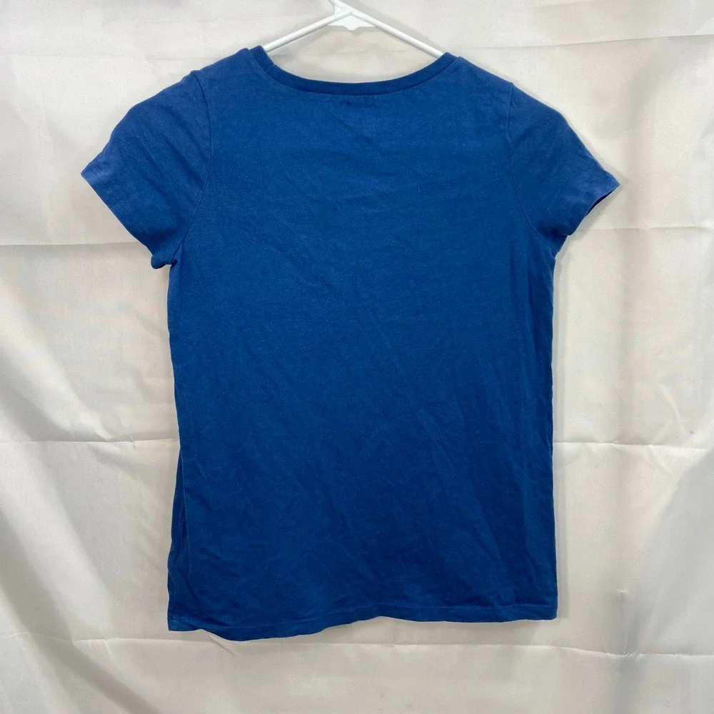 Oshkosh Originals youth girl's blue rainbow art shirt sleeve casual cotton shirt